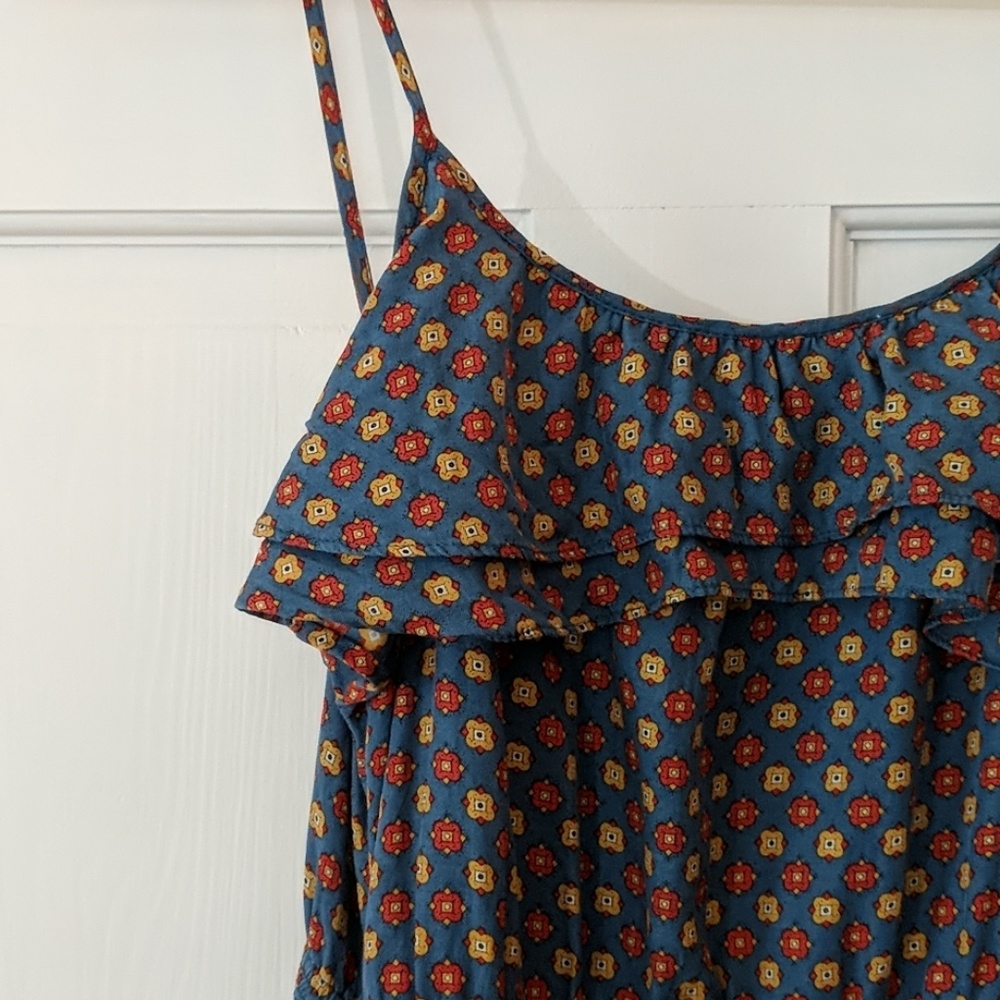 Jack Wills Blue and Red Floral Mini Dress